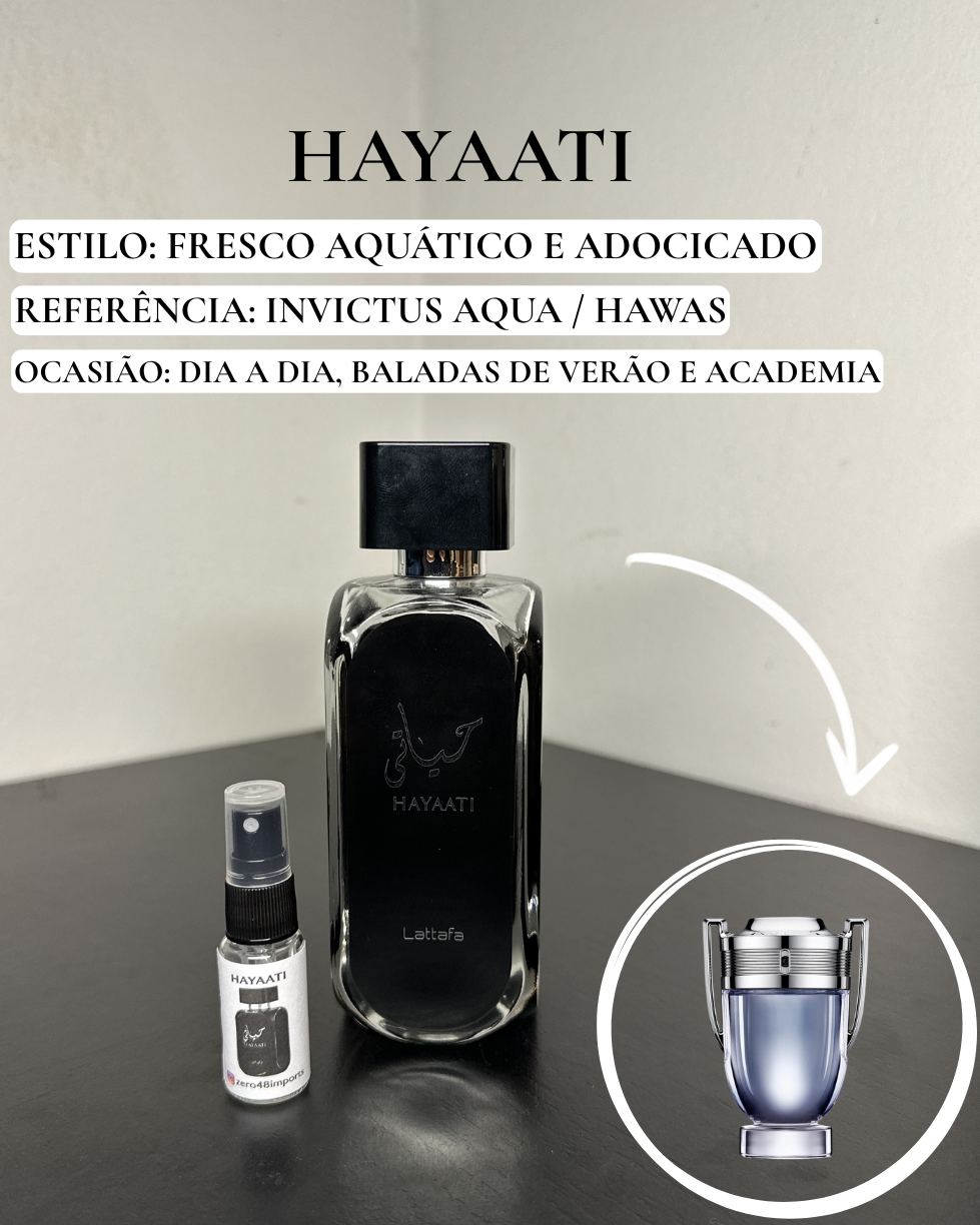 Decant Hayaati Lattafa Perfume Masculino — 3ml ou 5ml