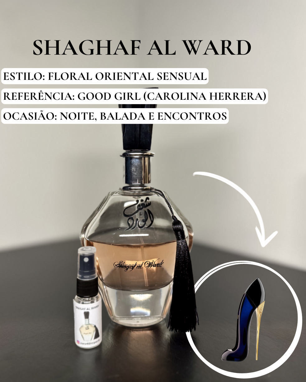 Decant Shagaf Al Ward Eau de Parfaun Al Wataniah Perfume Feminino — 3ml ou 5ml