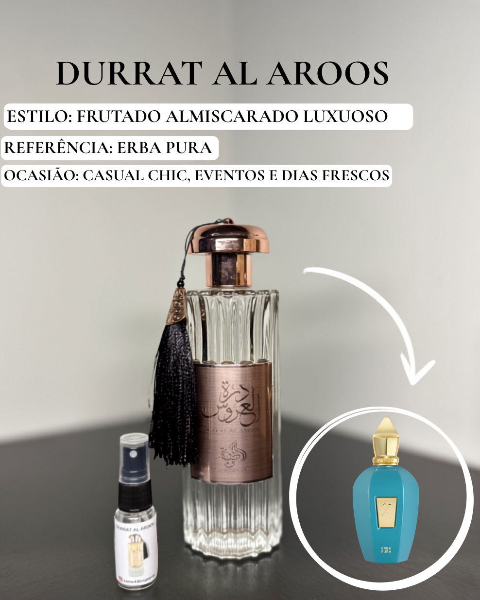 Decant Durrat Al Aroos Al Wataniah Perfume Feminino — 3ml ou 5ml
