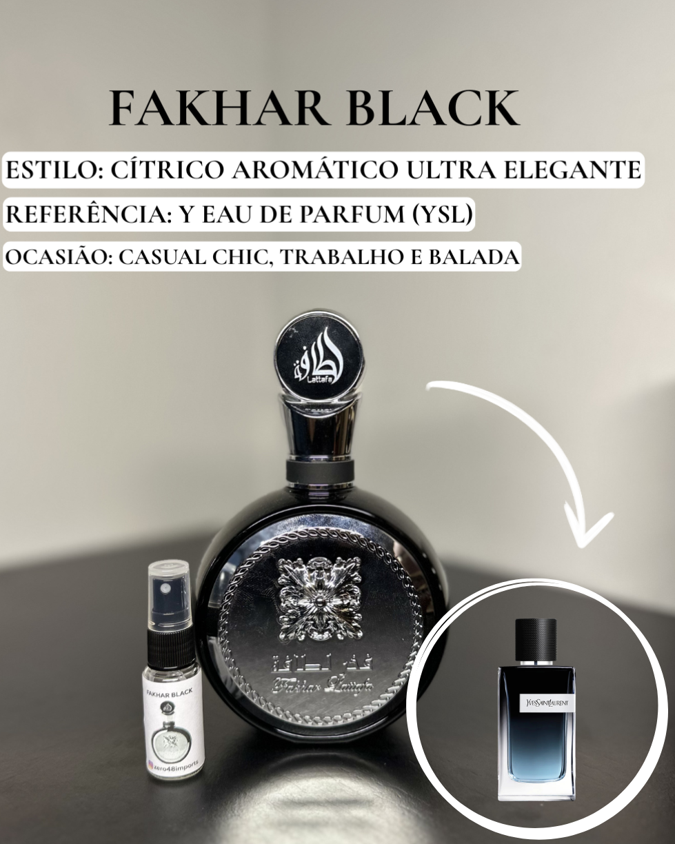 Decant Fakhar Black Lattafa Perfume Masculino — 3ml ou 5ml