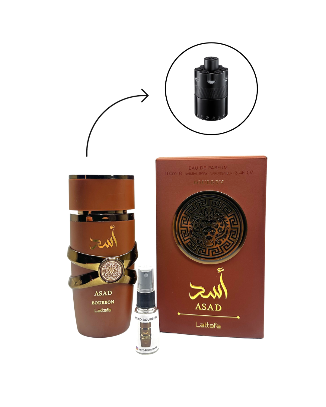 Decant Asad Bourbon Lattafa Perfume Masculino — 3ml ou 5ml