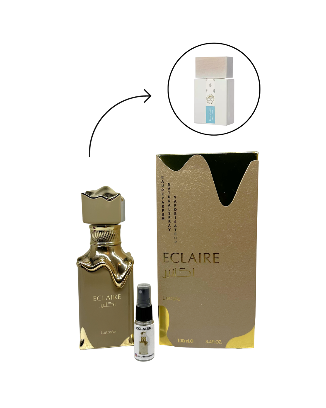 Decant Eclaire Lattafa Perfume Feminino — 3ml ou 5ml