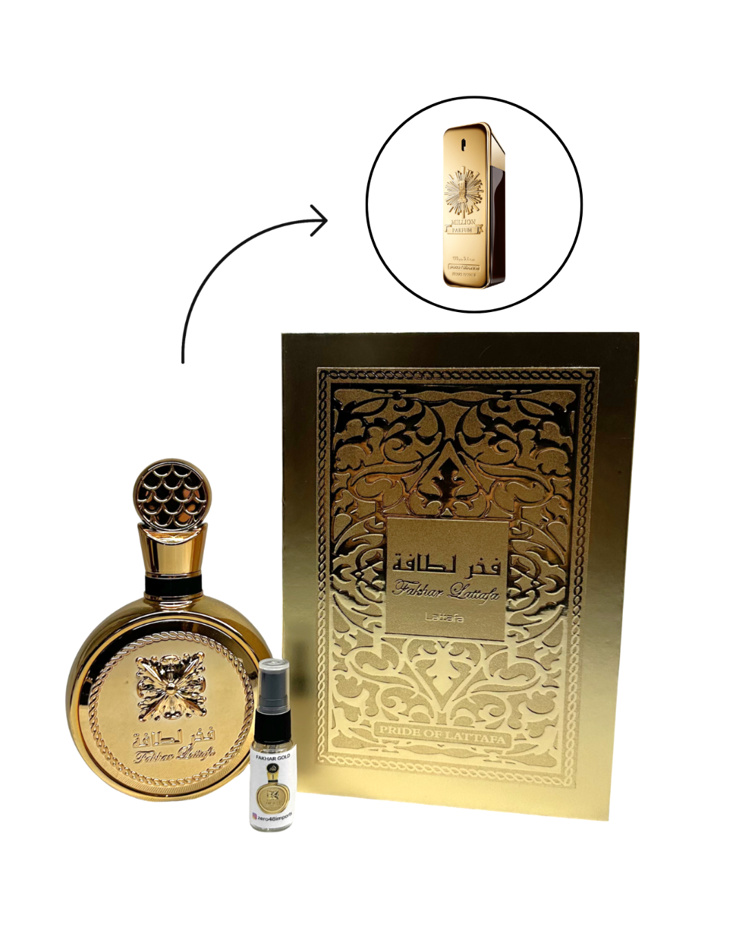 Decant Fakhar Gold Lattafa Perfume Masculino — 3ml ou 5ml