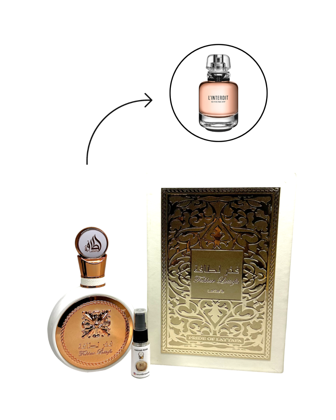 Decant Fakhar Rose Lattafa Perfume Feminino — 3ml ou 5ml