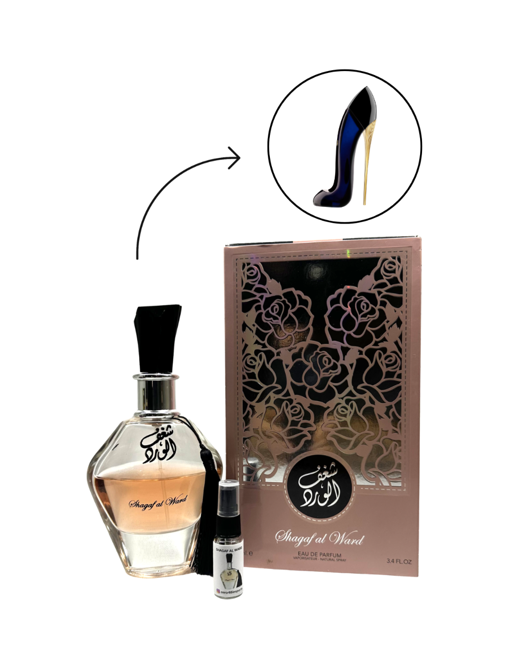 Decant Shagaf Al Ward Eau de Parfaun Al Wataniah Perfume Feminino — 3ml ou 5ml